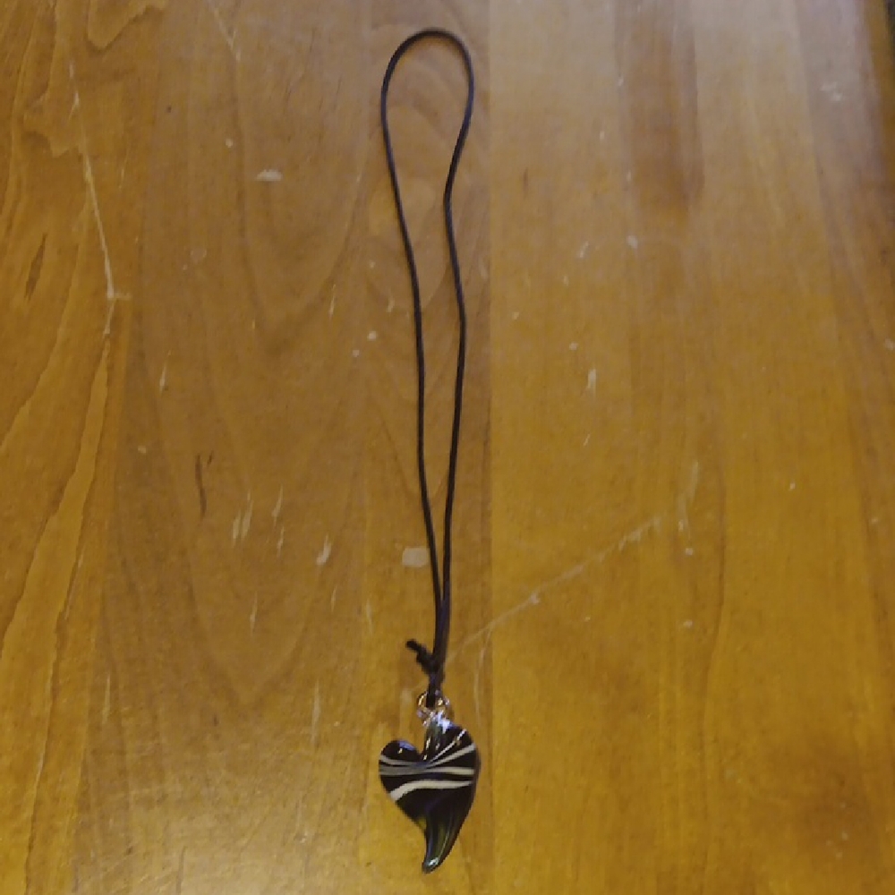 Heart Glass  Pendant Necklace